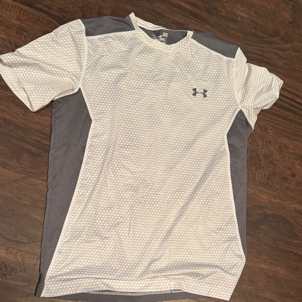 Under Armour Men's White and Gray Performance Tee